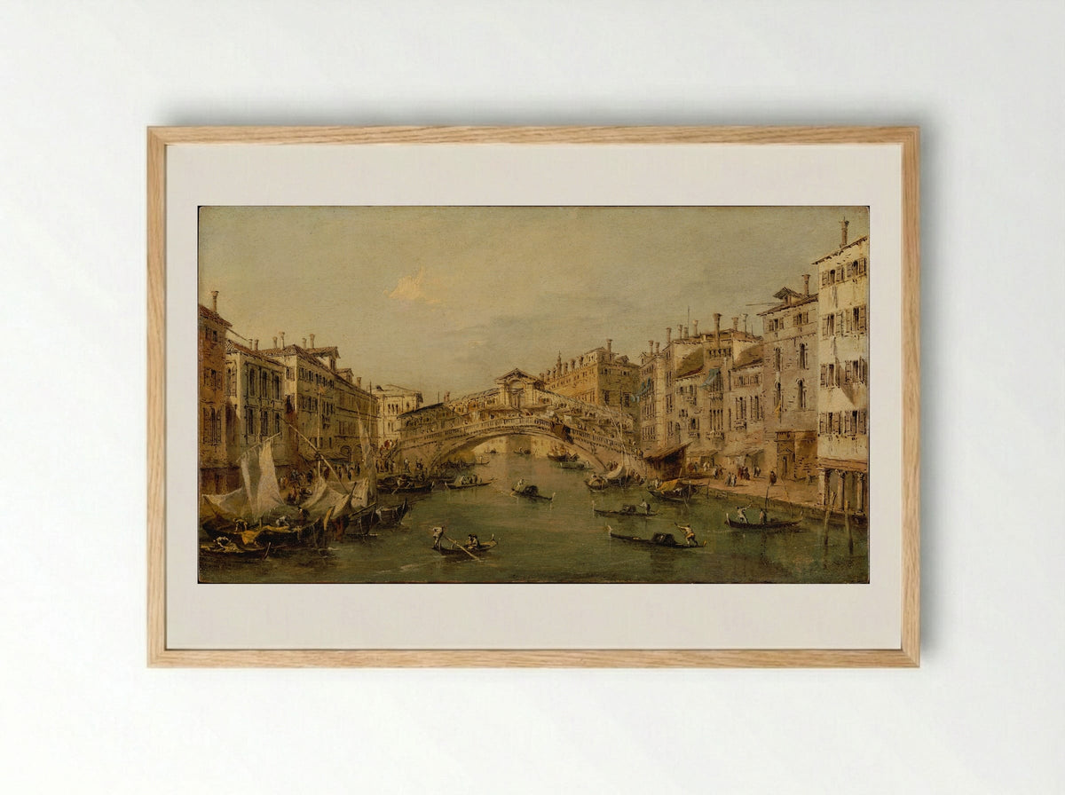 Venice: The Rialto - Francesco Guardi - Framed Print Wood