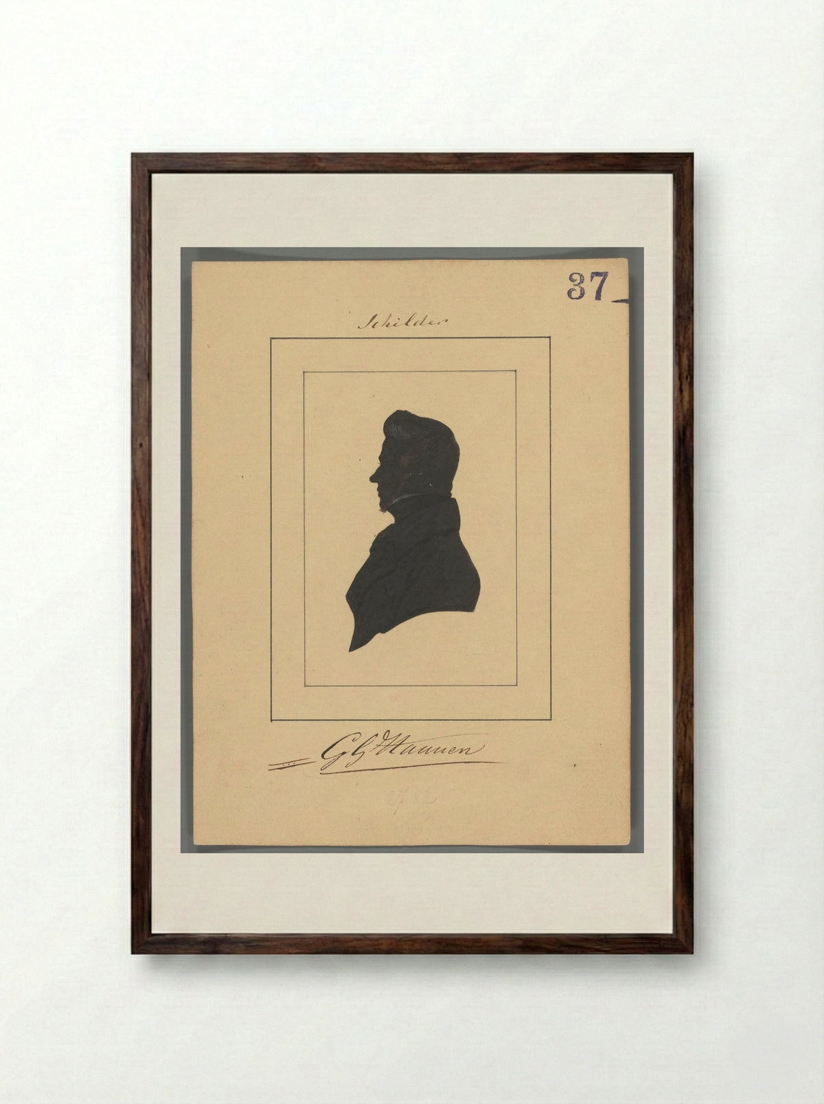 Portrait of George Gilles Haanen - Elisabeth Alida Haanen - Framed Print Dark Wood