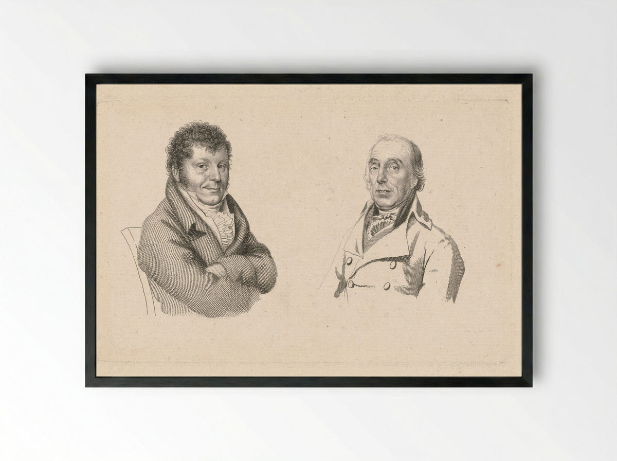 Portretten van Adriaan van der Willigen en Roeland van Eynden - Jacob Ernst Marcus - Framed Print Black