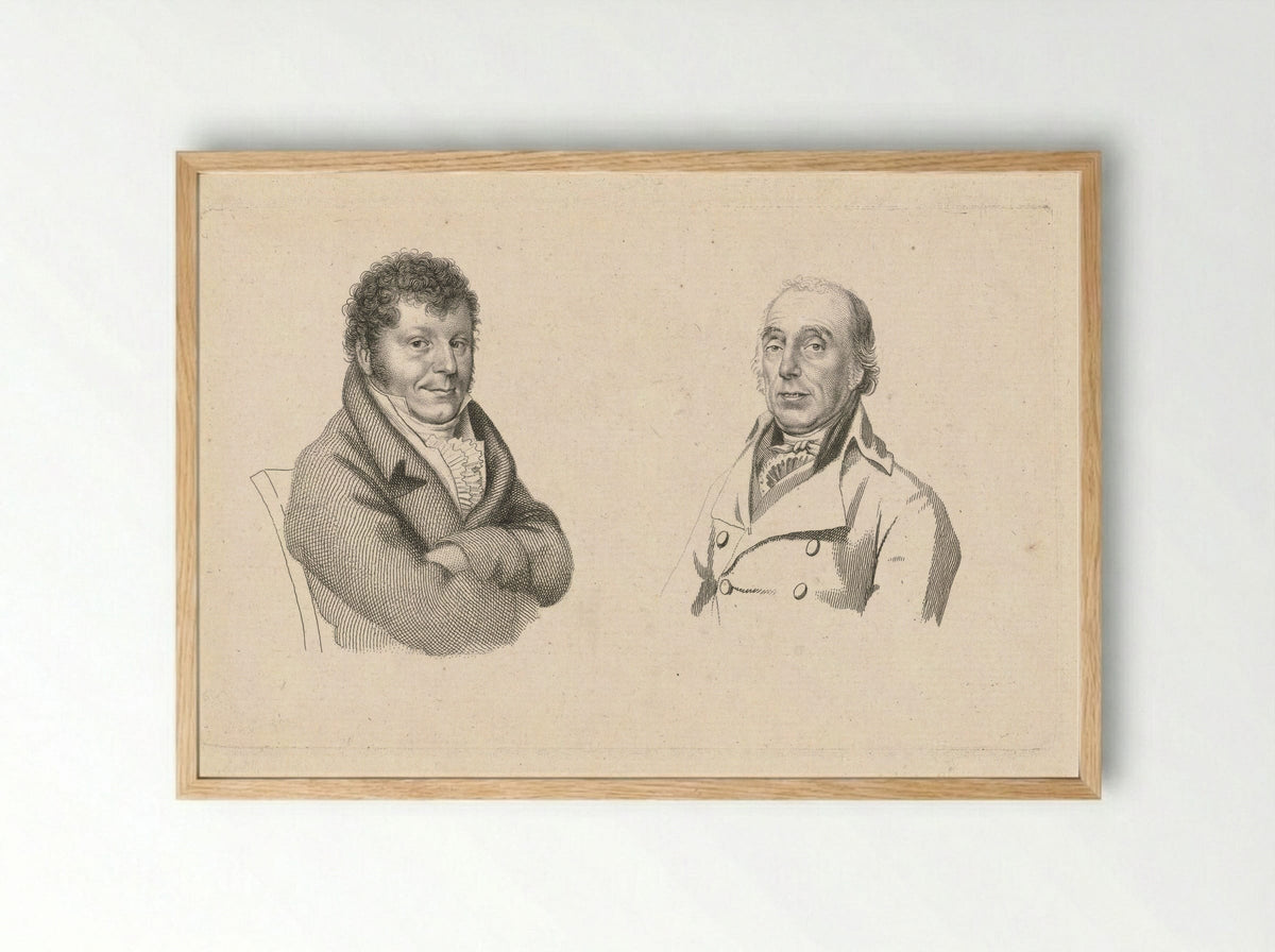 Portretten van Adriaan van der Willigen en Roeland van Eynden - Jacob Ernst Marcus - Framed Print Wood