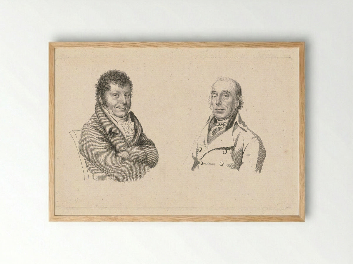 Portretten van Adriaan van der Willigen en Roeland van Eynden - Jacob Ernst Marcus - Framed Print Wood