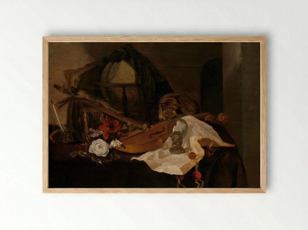 Vanitas Still Life - Jacques de Claeuw - Framed Print Wood