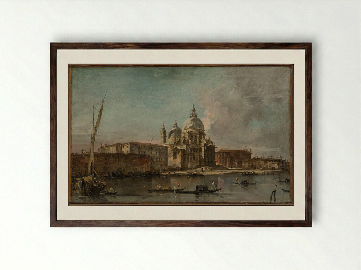Santa Maria della Salute - Francesco Guardi - Framed Print Dark Wood