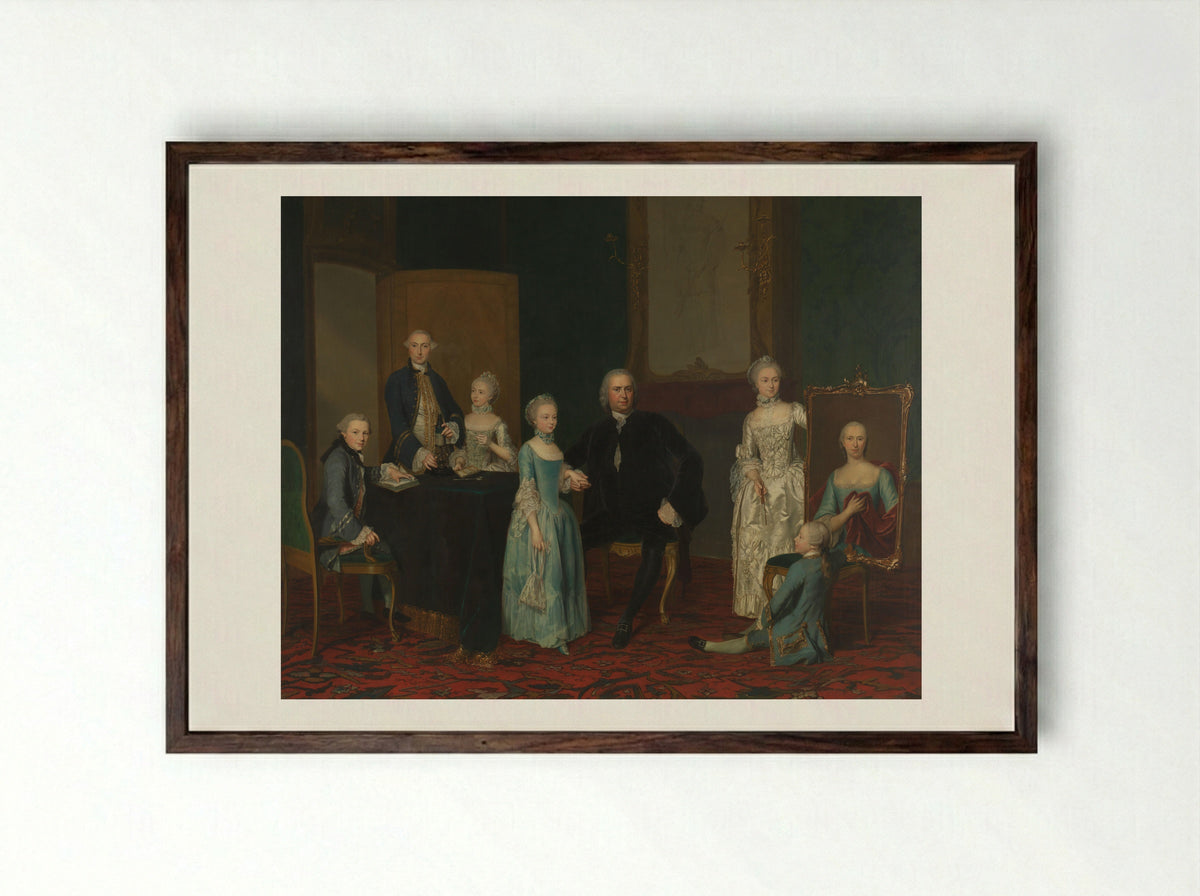 Mr. Pieter Cornelis Hasselaer - George van der Mijn - Framed Print Dark Wood