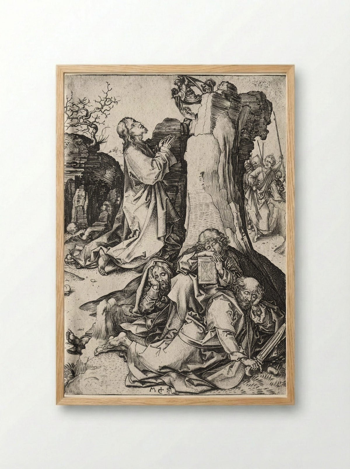The Agony in the Garden - Martin Schongauer - Framed Print Wood