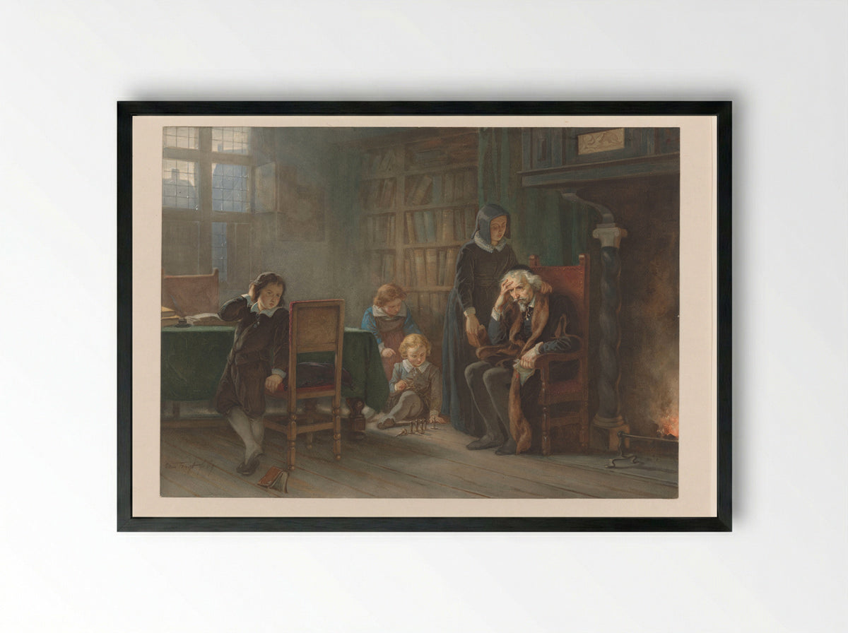 Vondel in zijn laatste levensjaren - Hendrik Albert van Trigt - Framed Print Black