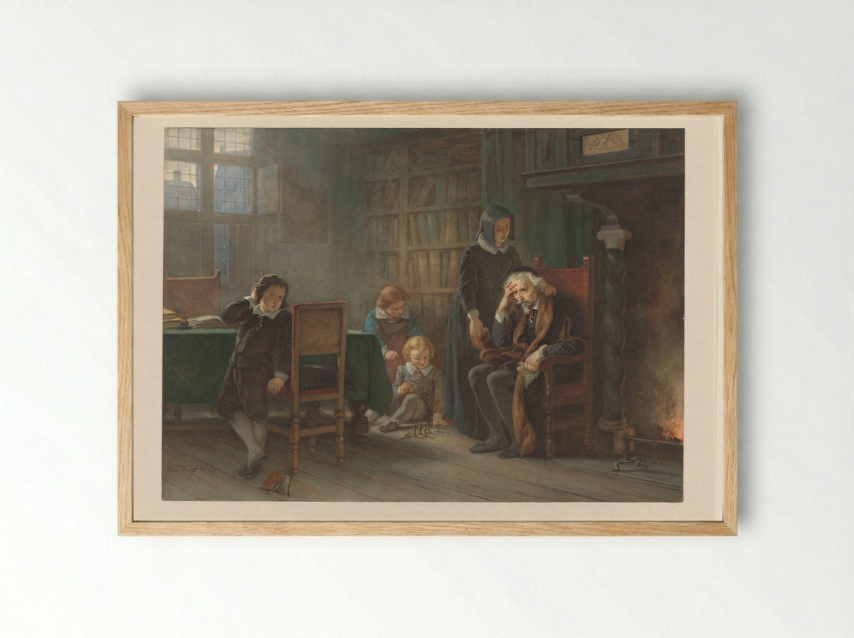Vondel in zijn laatste levensjaren - Hendrik Albert van Trigt - Framed Print Wood
