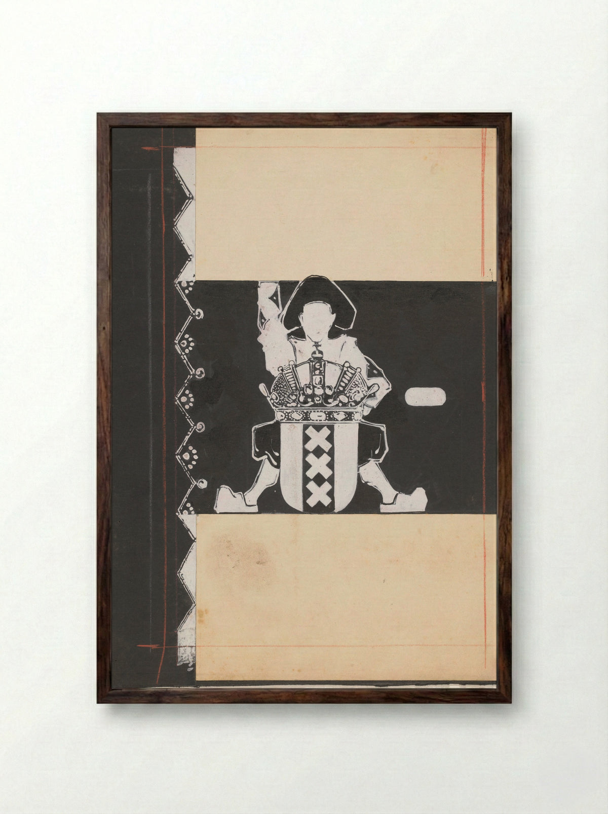 Bandontwerp voor: Oom Ben, Jan Klaassen - Bernard Willem Wierink - Framed Print Dark Wood