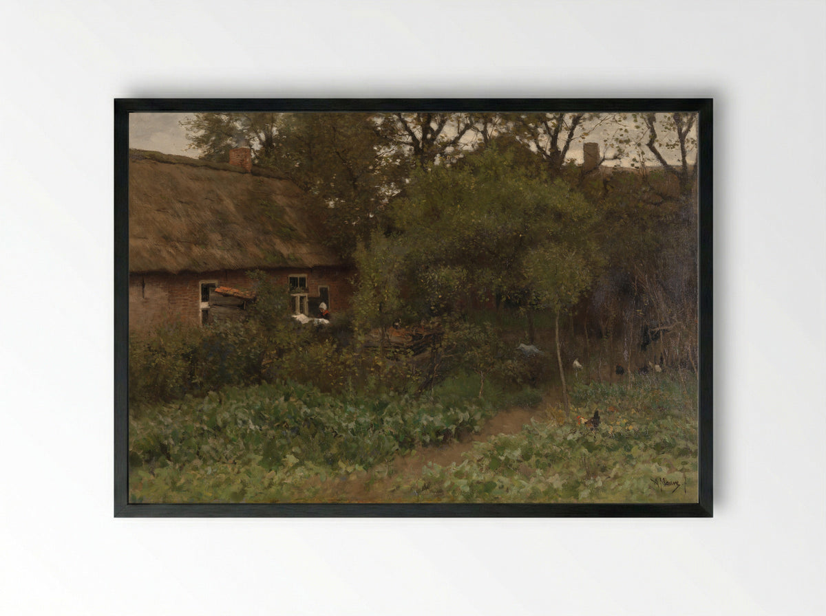 De moestuin - Anton Mauve - Framed Print Black