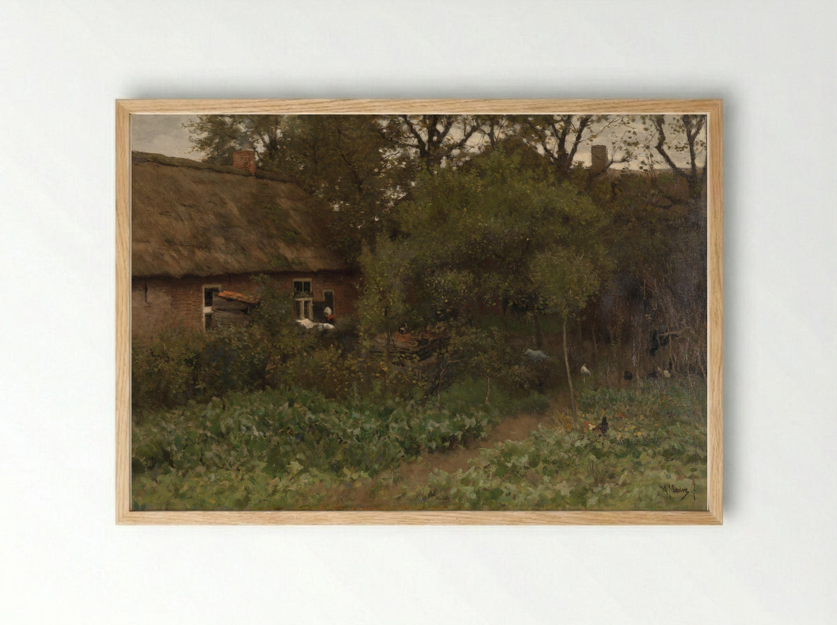 De moestuin - Anton Mauve - Framed Print Wood