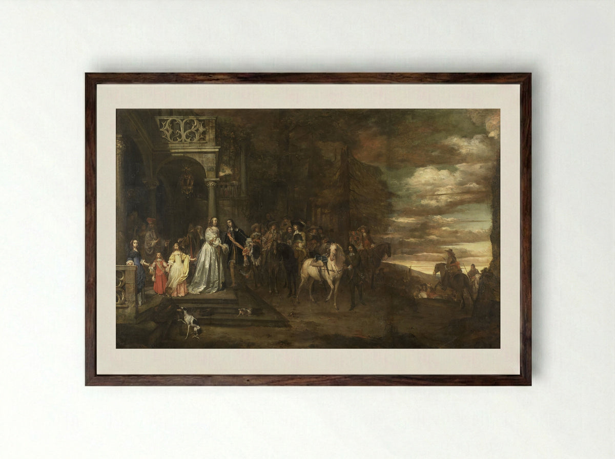 Portrait of Hendrik de Sandra - Pieter van Anraedt - Framed Print Dark Wood