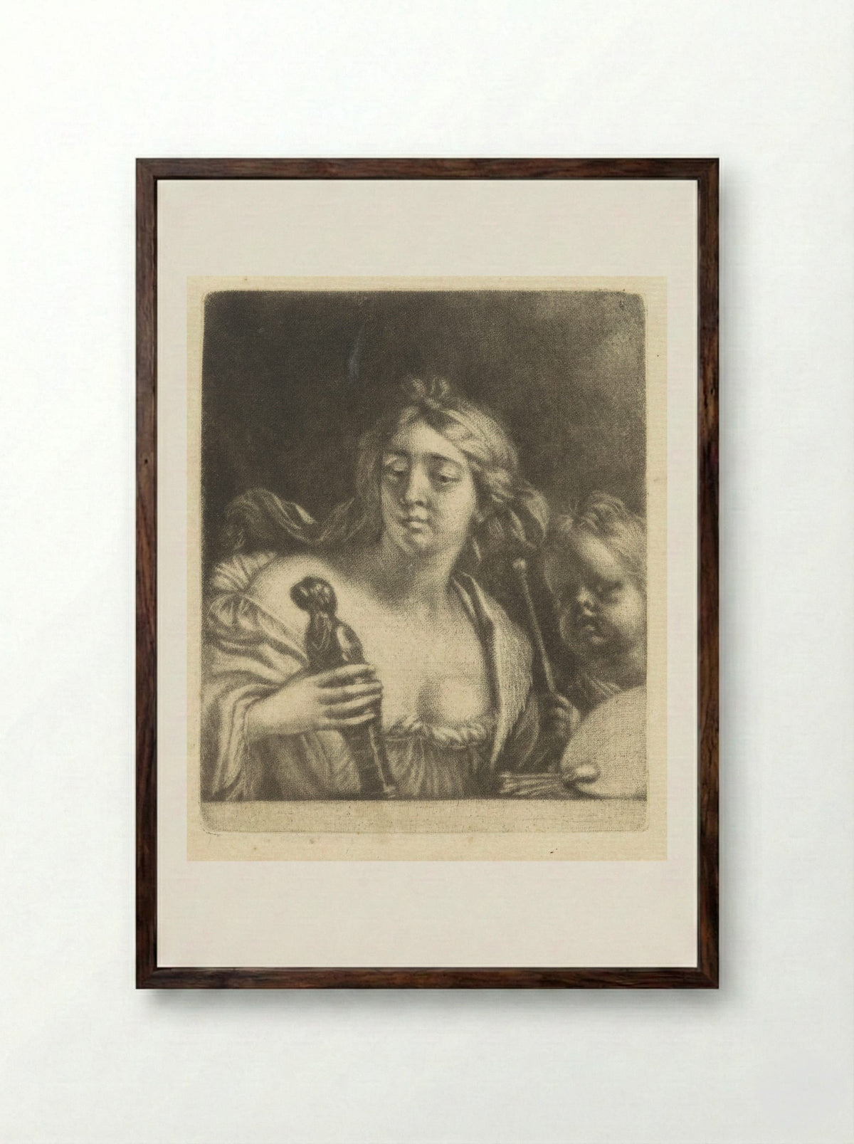 Allegorie op de Schilderkunst - Gerard de Lairesse - Framed Print Dark Wood