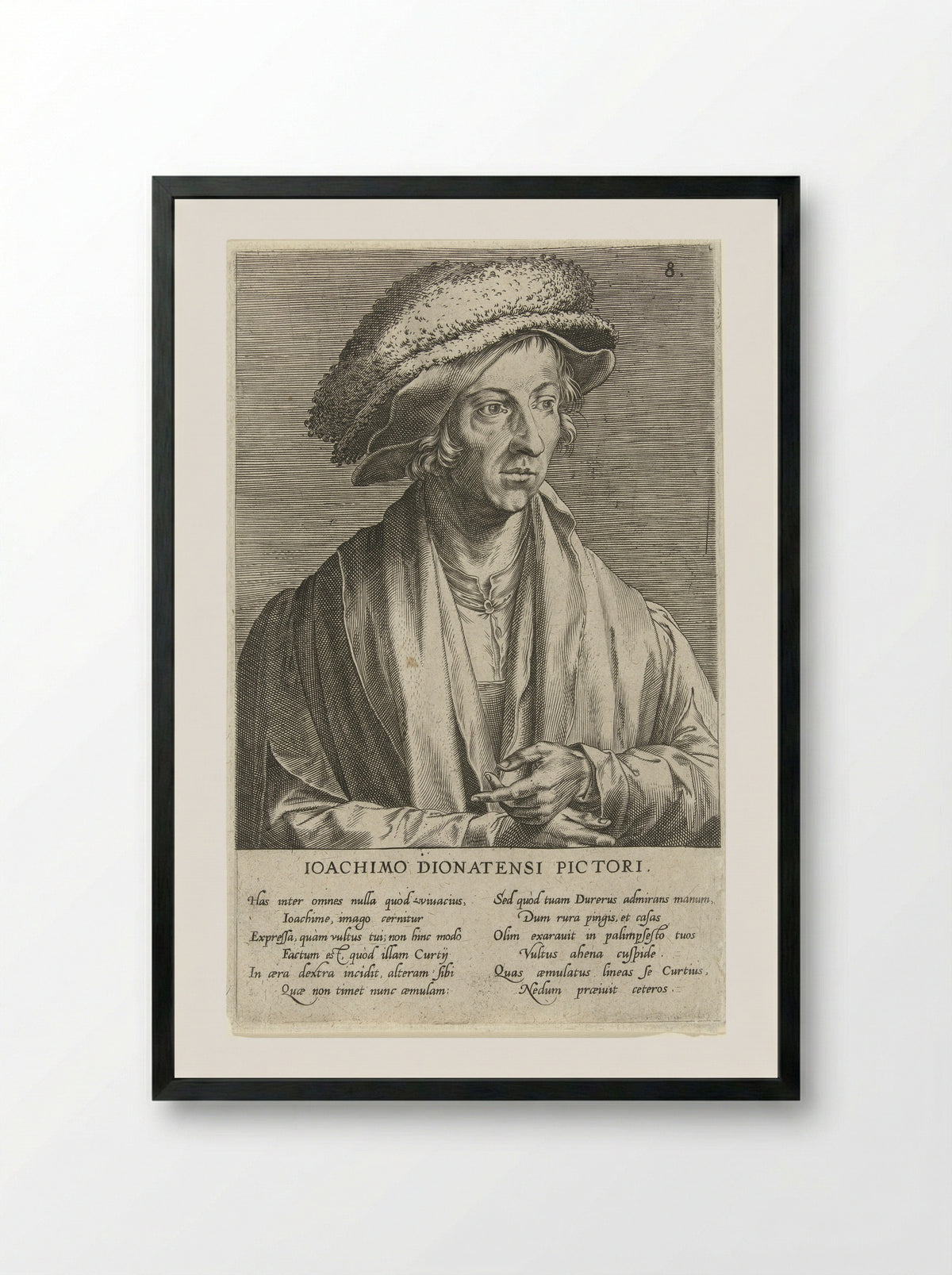 Portret van de schilder Joachim Patinier - Dominicus Lampsonius - Framed Print Black