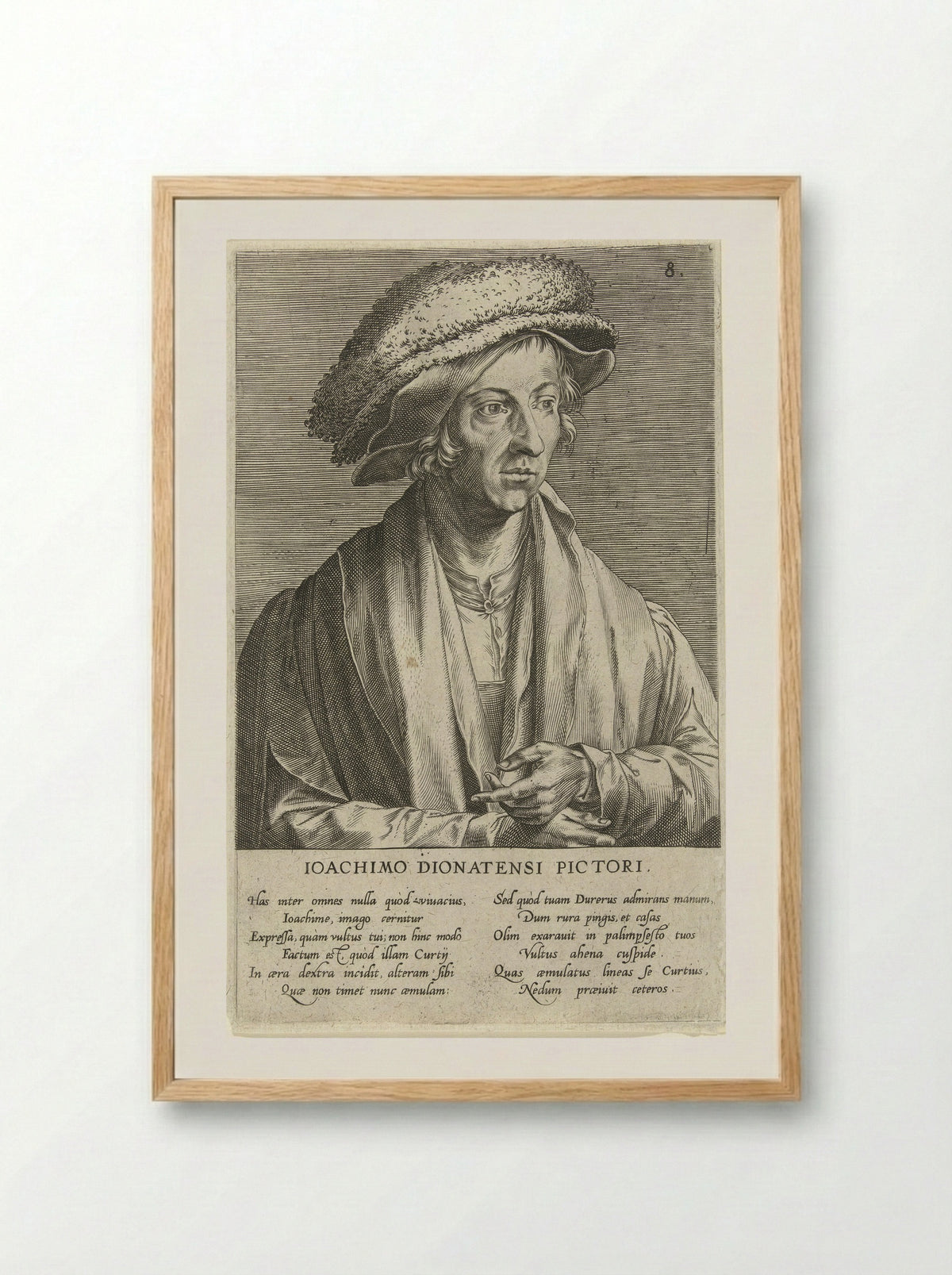 Portret van de schilder Joachim Patinier - Dominicus Lampsonius - Framed Print Wood