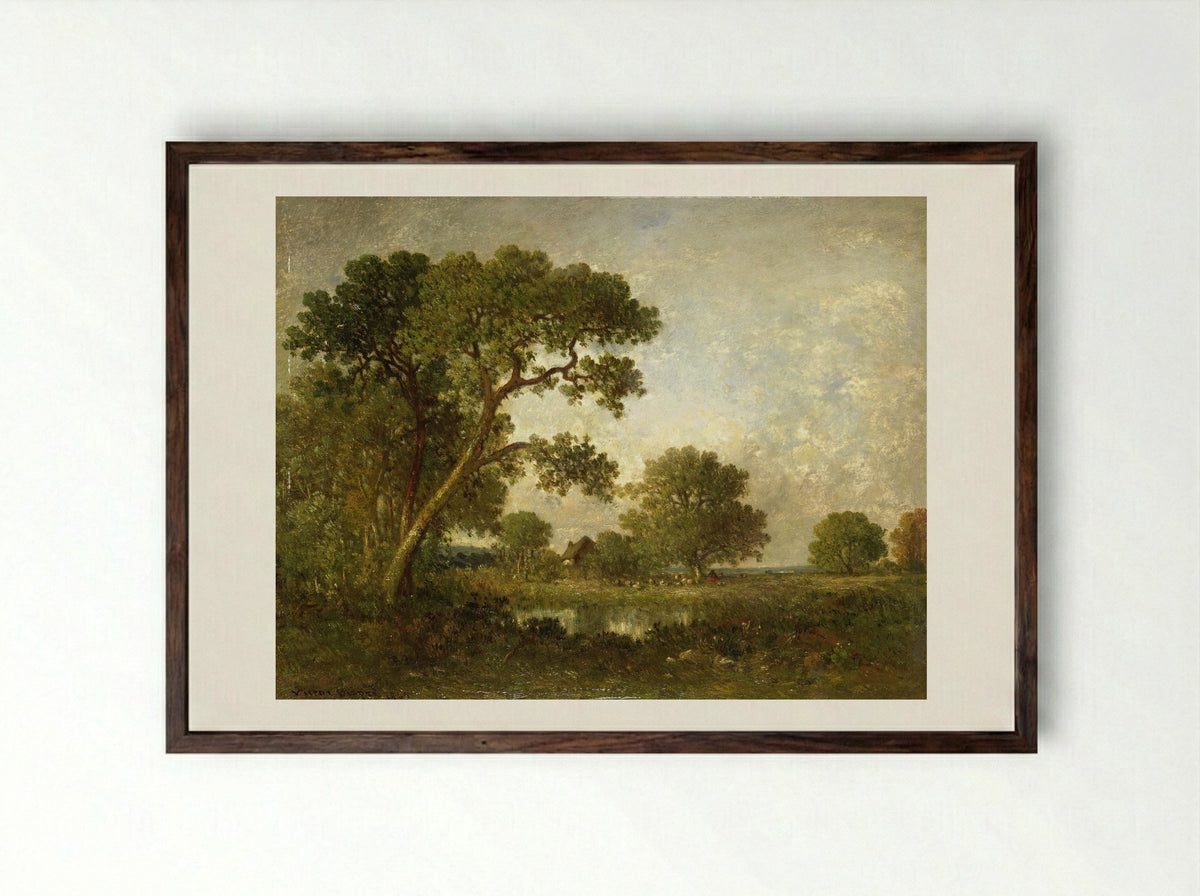 Landschap - Léon-Victor Dupré - Framed Print Dark Wood