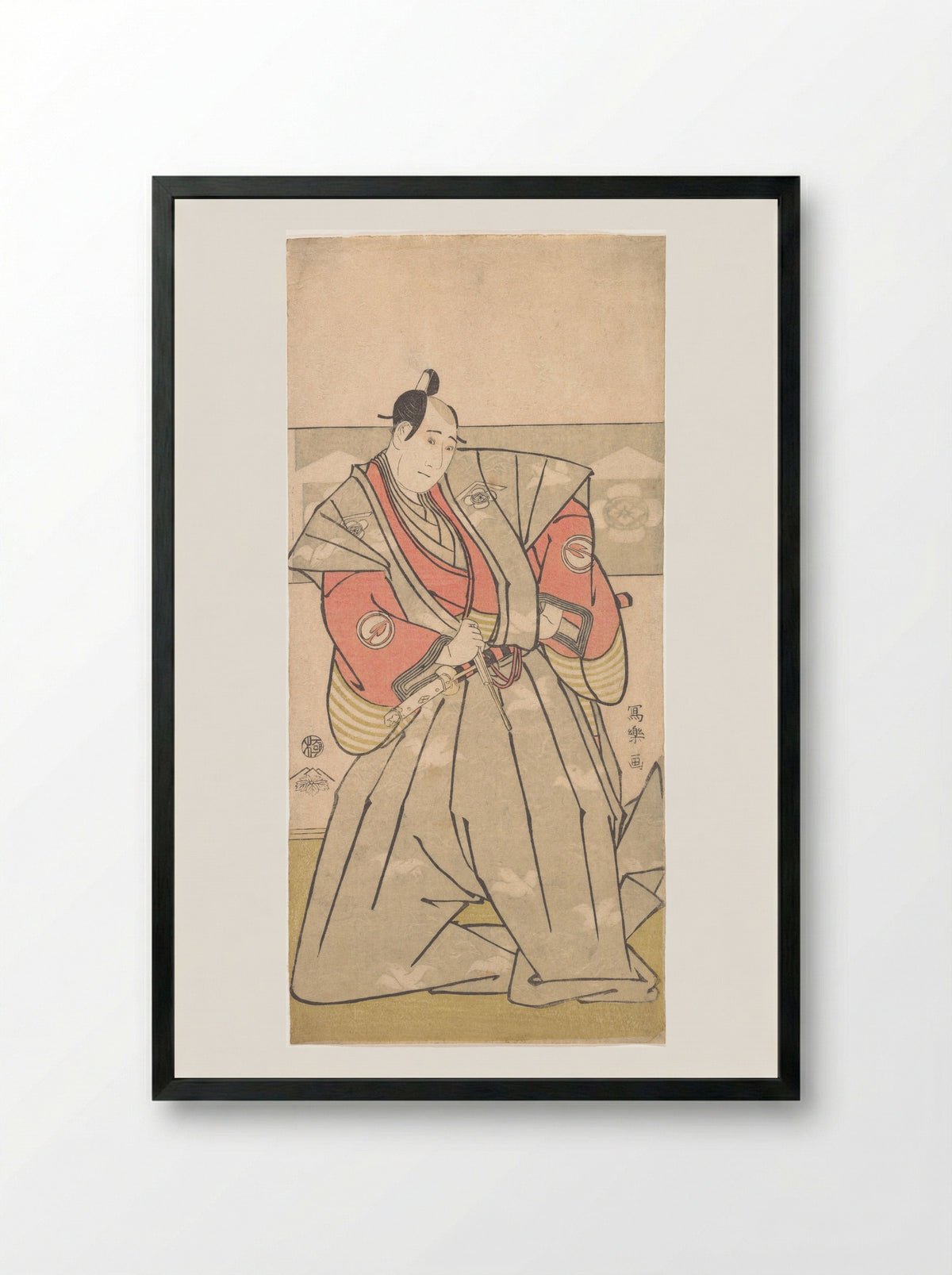 The Actor Sawamura Sojuro III - Tōshūsai Sharaku - Framed Print Black