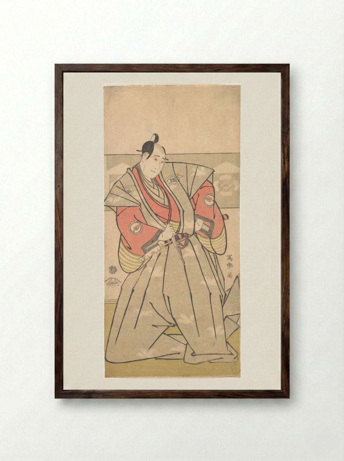 The Actor Sawamura Sojuro III - Tōshūsai Sharaku - Framed Print Dark Wood