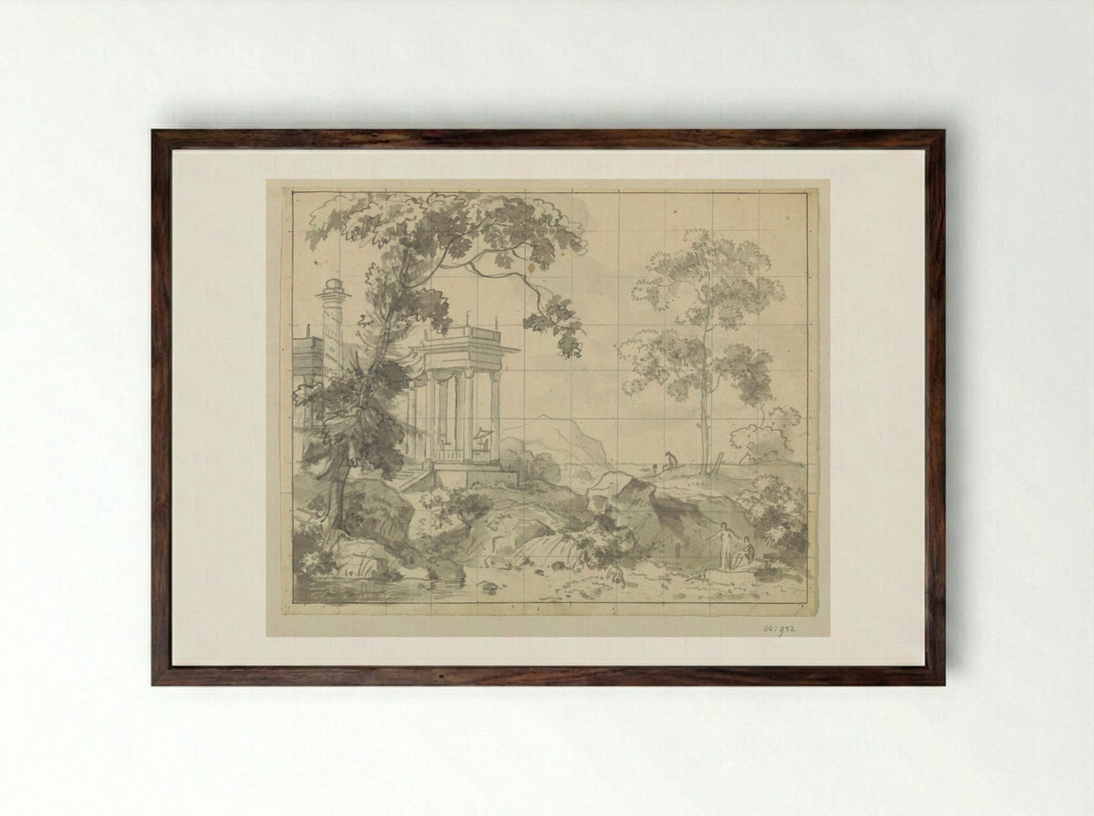 Arcadian Landscape - Jurriaan Andriessen - Framed Print Dark Wood
