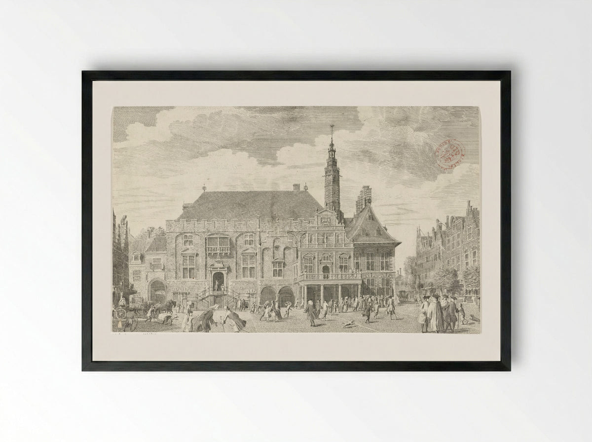 Stadhuis van Haarlem - Cornelis van Noorde - Framed Print Black