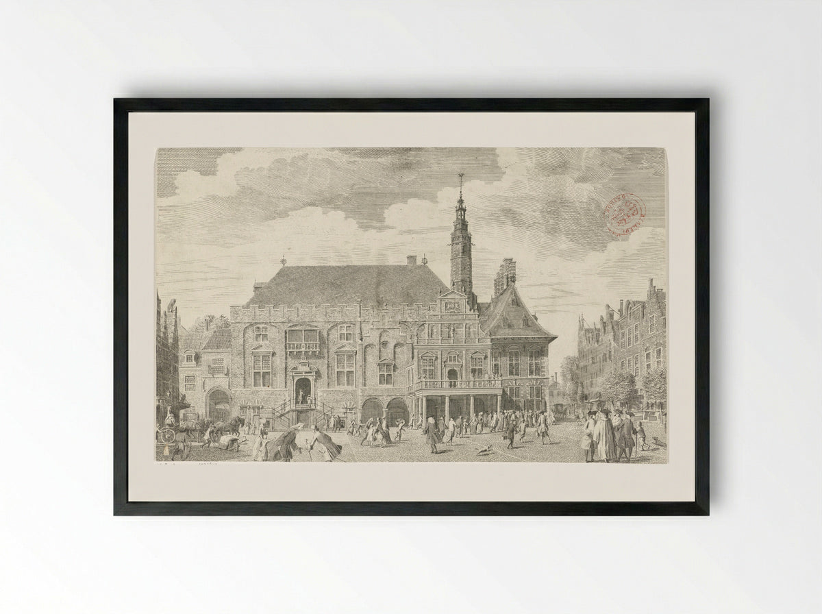 Stadhuis van Haarlem - Cornelis van Noorde - Framed Print Black