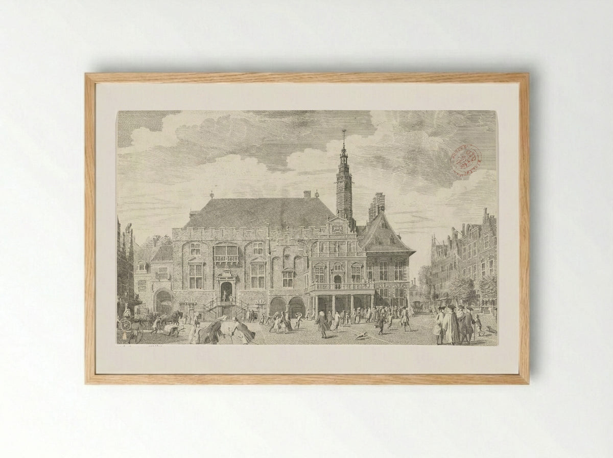 Stadhuis van Haarlem - Cornelis van Noorde - Framed Print Wood