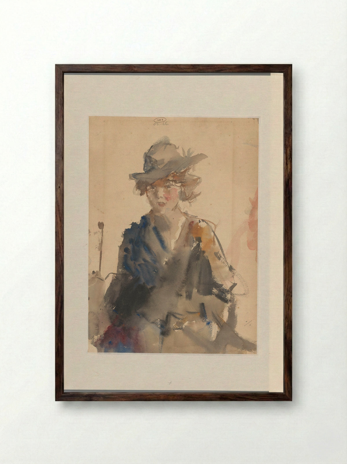 Portret van een vrouw - Isaac Israels - Framed Print Dark Wood