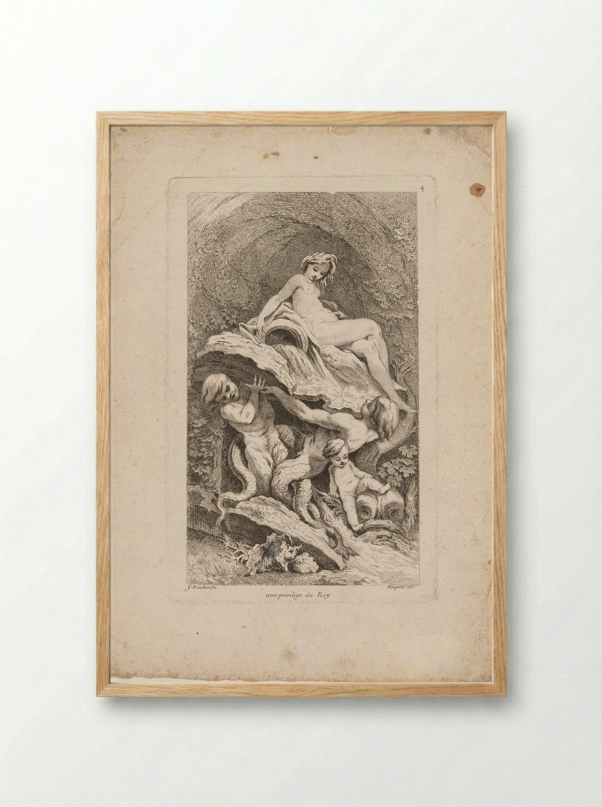 Book of Fountains: No. 4 - Gabriel Huquier - Framed Print Wood