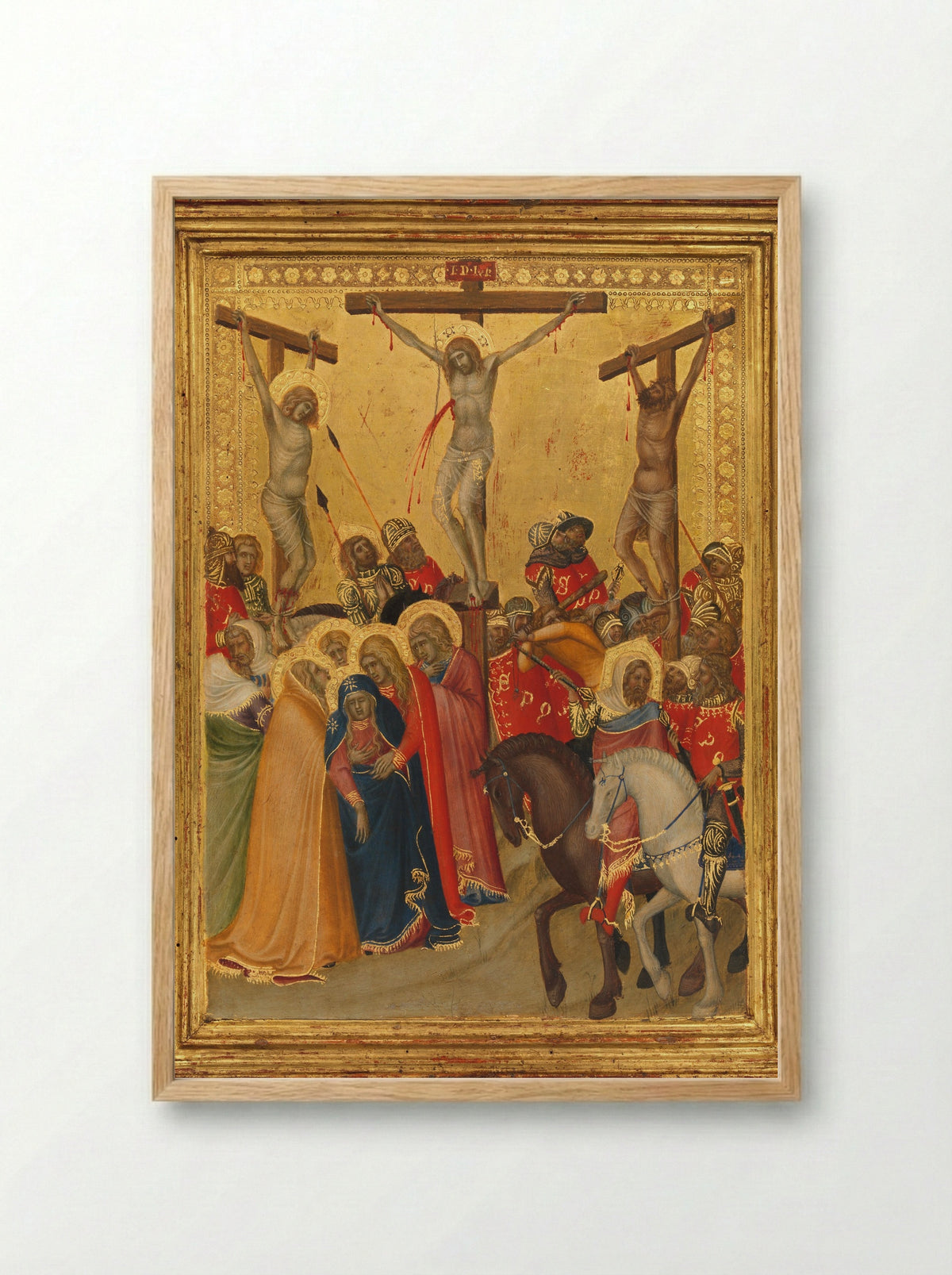 The Crucifixion - Pietro Lorenzetti - Framed Print Wood