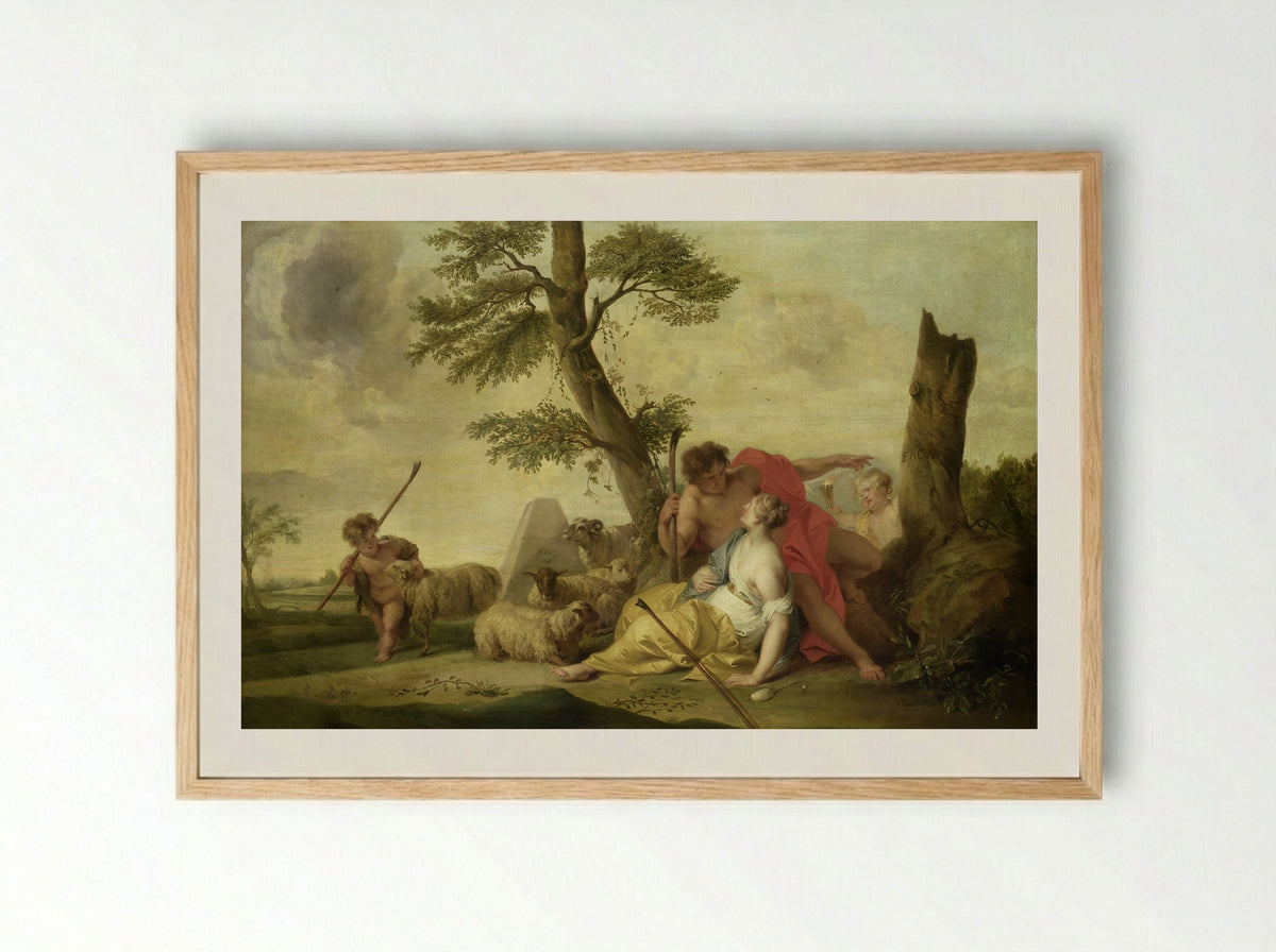 Paris and Oenone - Jacob de Wit - Framed Print Wood