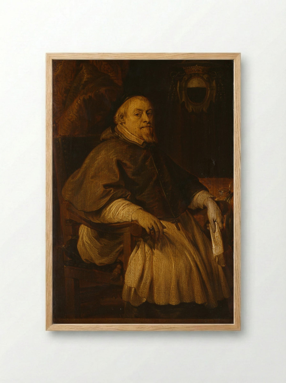 Portrait of François de Gand-Villain, Bishop of Tournai - Lucas Franchoys (II) - Framed Print Wood
