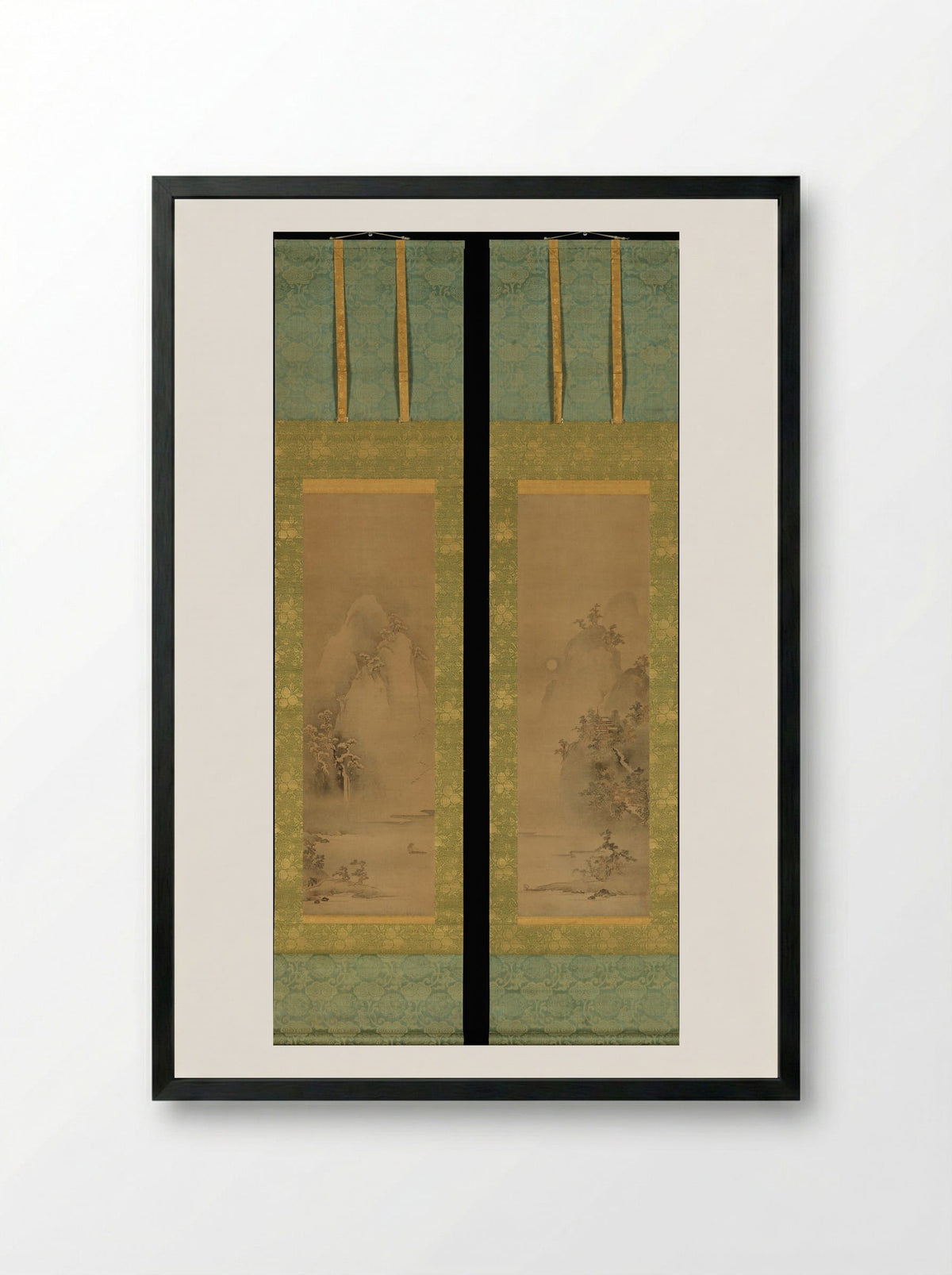Eight Views of Xiao and Xiang - Iwasa Matabei - Framed Print Black
