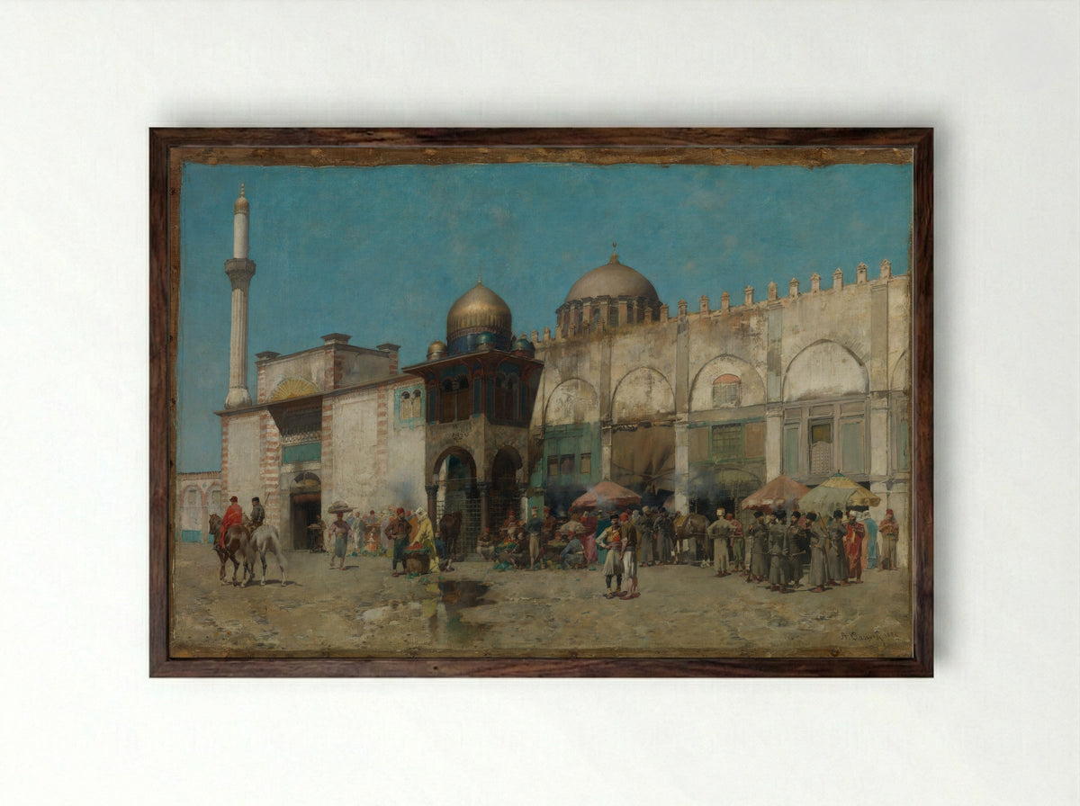 A Mosque - Alberto Pasini - Framed Print Dark Wood