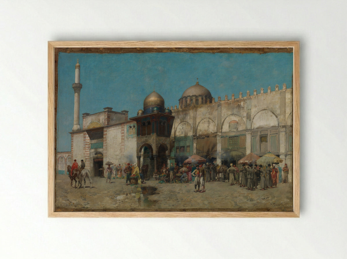 A Mosque - Alberto Pasini - Framed Print Wood