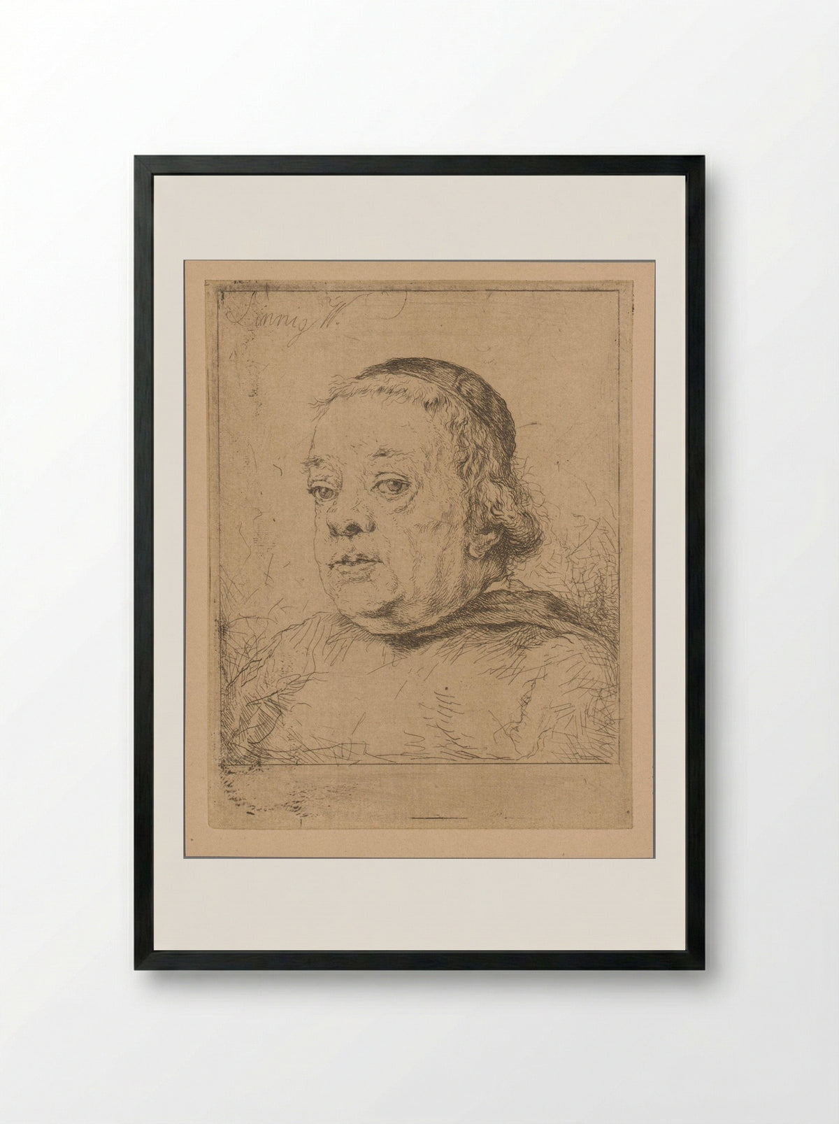 Portrait of an Unknown Prelate - Willem Jacob Herreyns - Framed Print Black