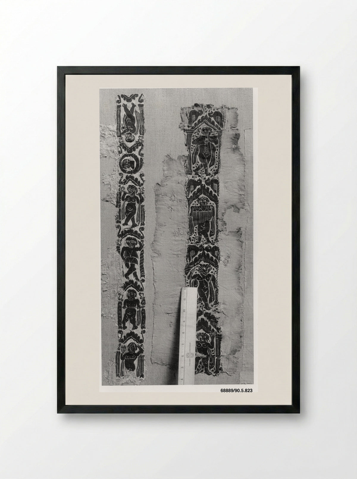 Untitled (Fragment of a Decorative Band, Leather) - Fine Art Print - Framed Print Black