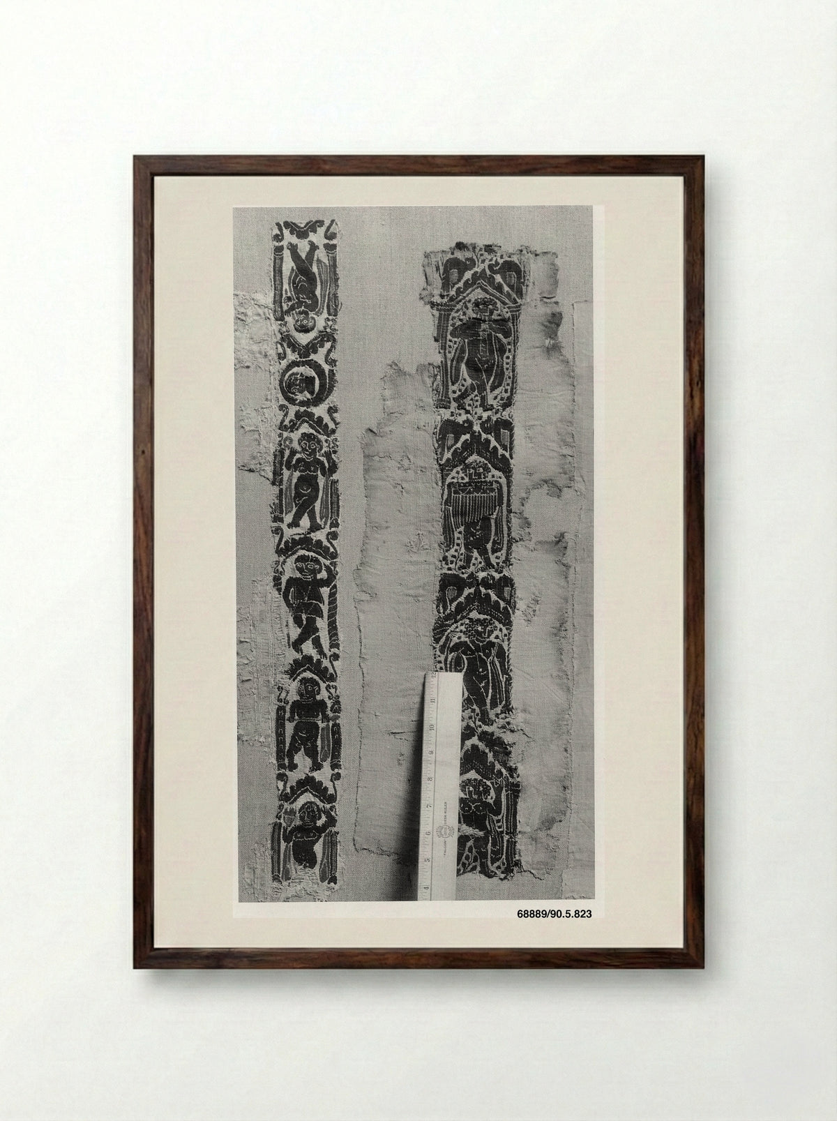 Untitled (Fragment of a Decorative Band, Leather) - Fine Art Print - Framed Print Dark Wood