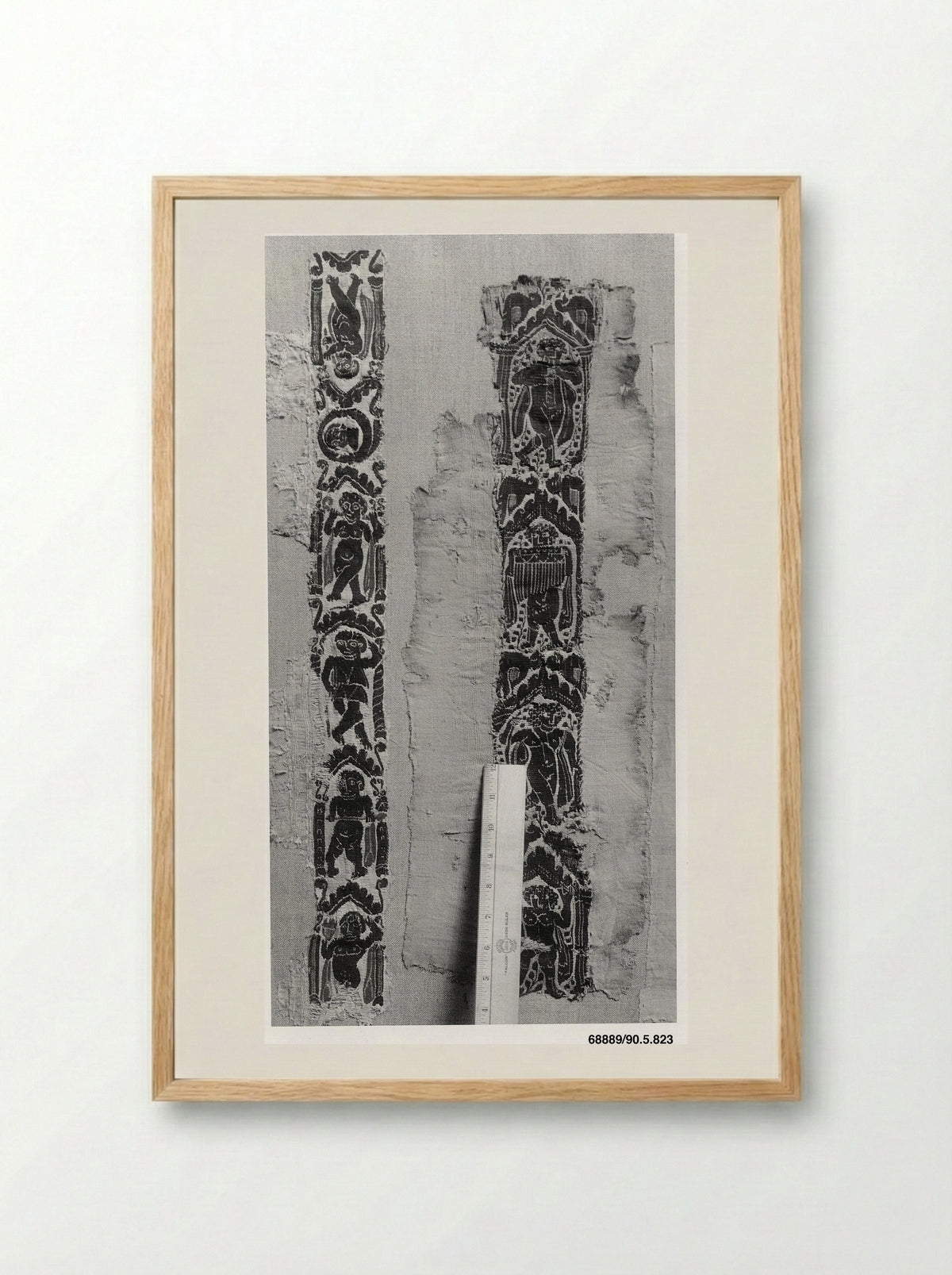 Untitled (Fragment of a Decorative Band, Leather) - Fine Art Print - Framed Print Wood