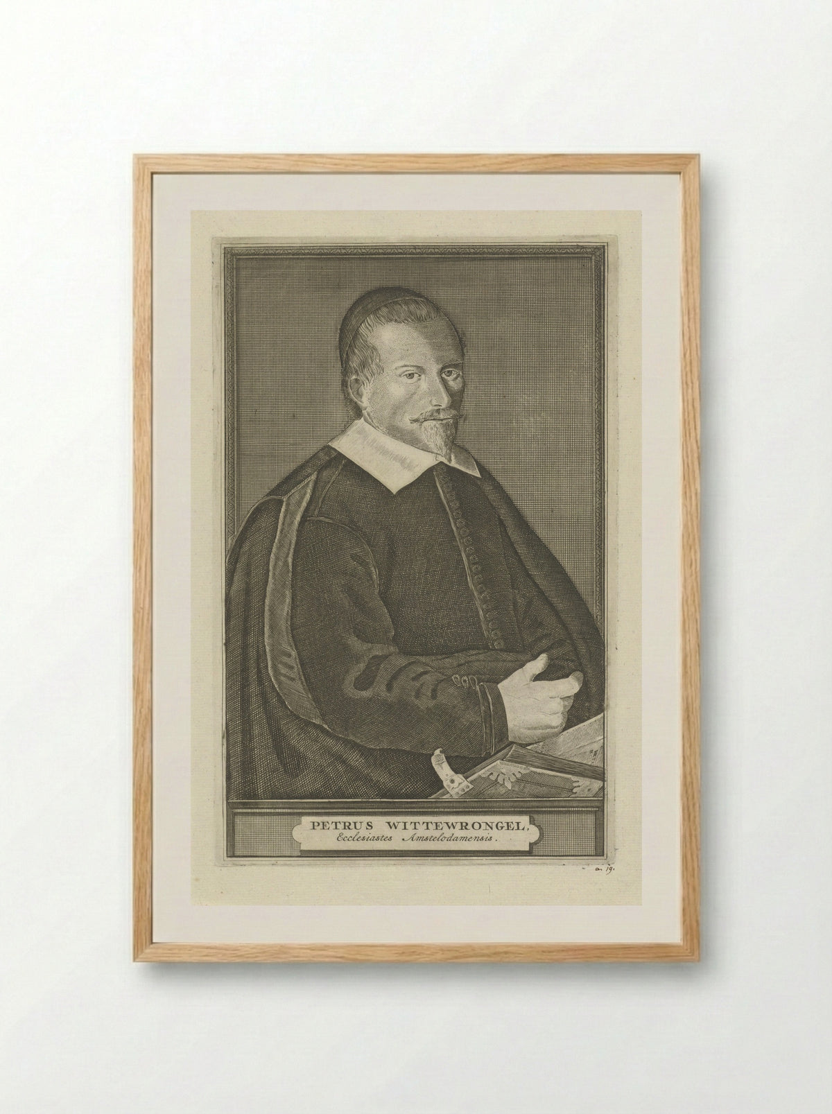 Portret van Petrus Wittewrongel - Harmen de Mayer - Framed Print Wood