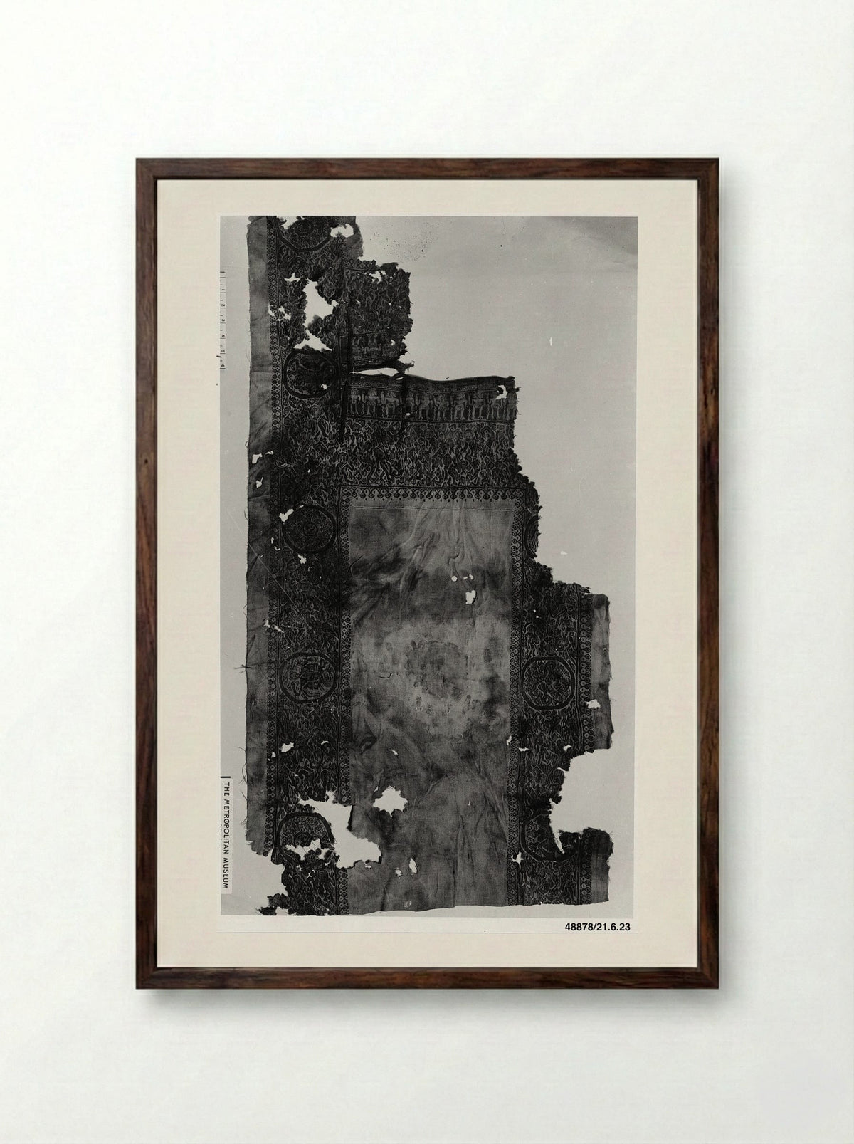 Fragment of a Tunic - Unknown Artist - Framed Print Dark Wood