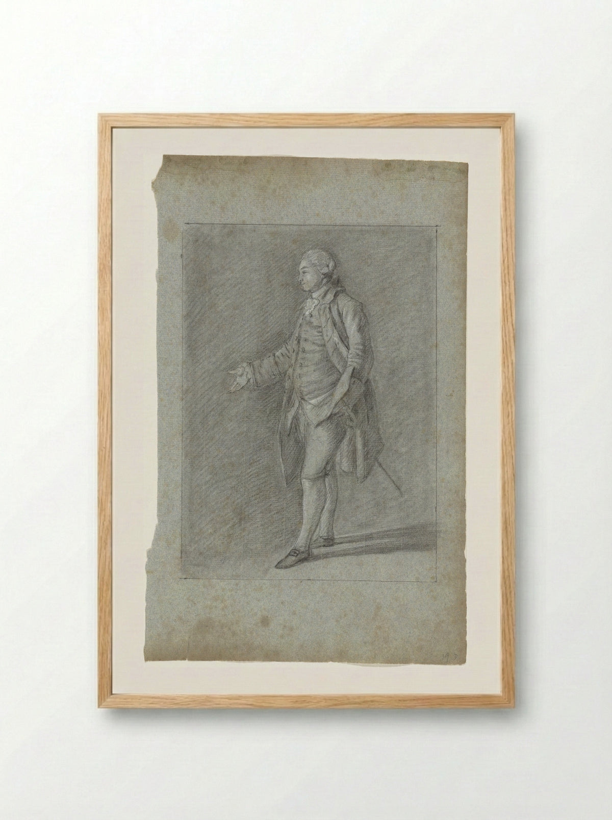 Staande man met uitgestoken hand - Nicolaes Muys - Framed Print Wood