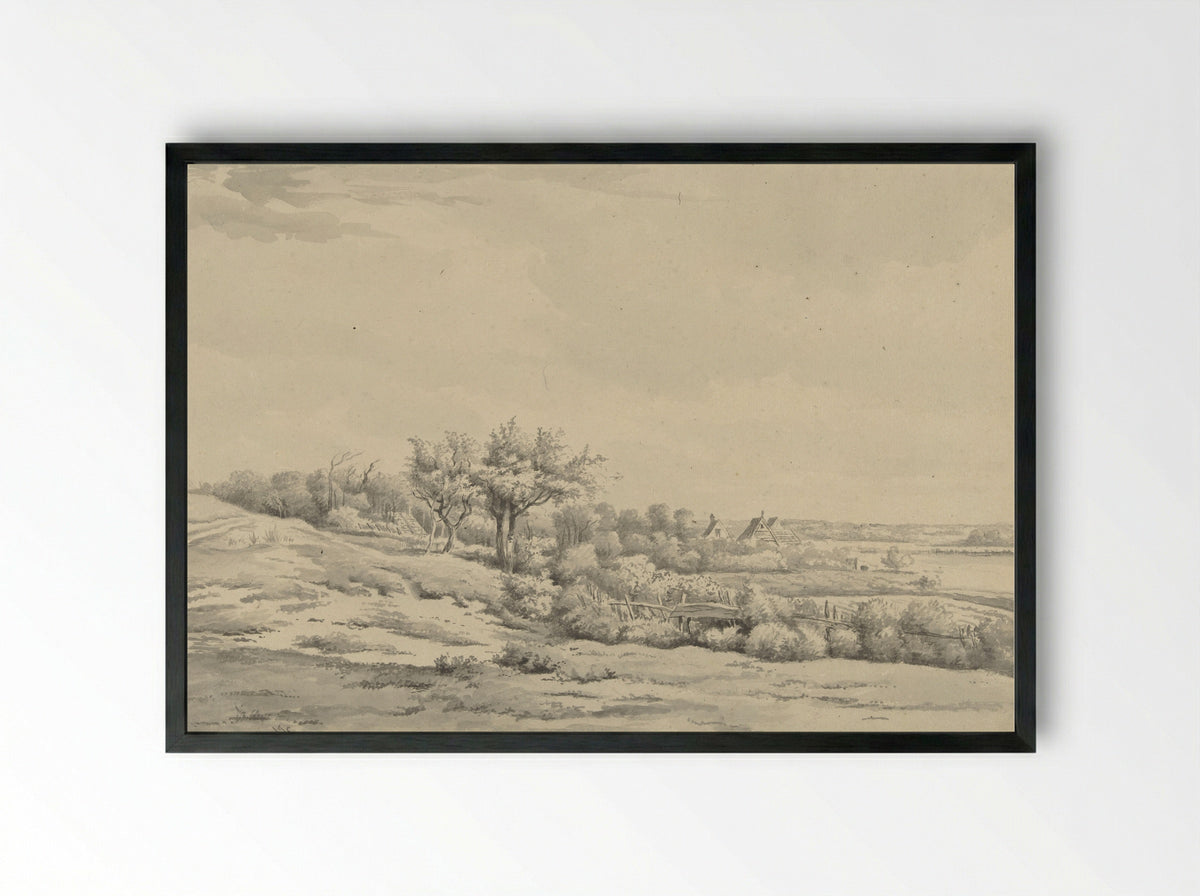 Landschap (Wooded Path with Figures) - Arnoldus Johannes Eymer - Framed Print Black