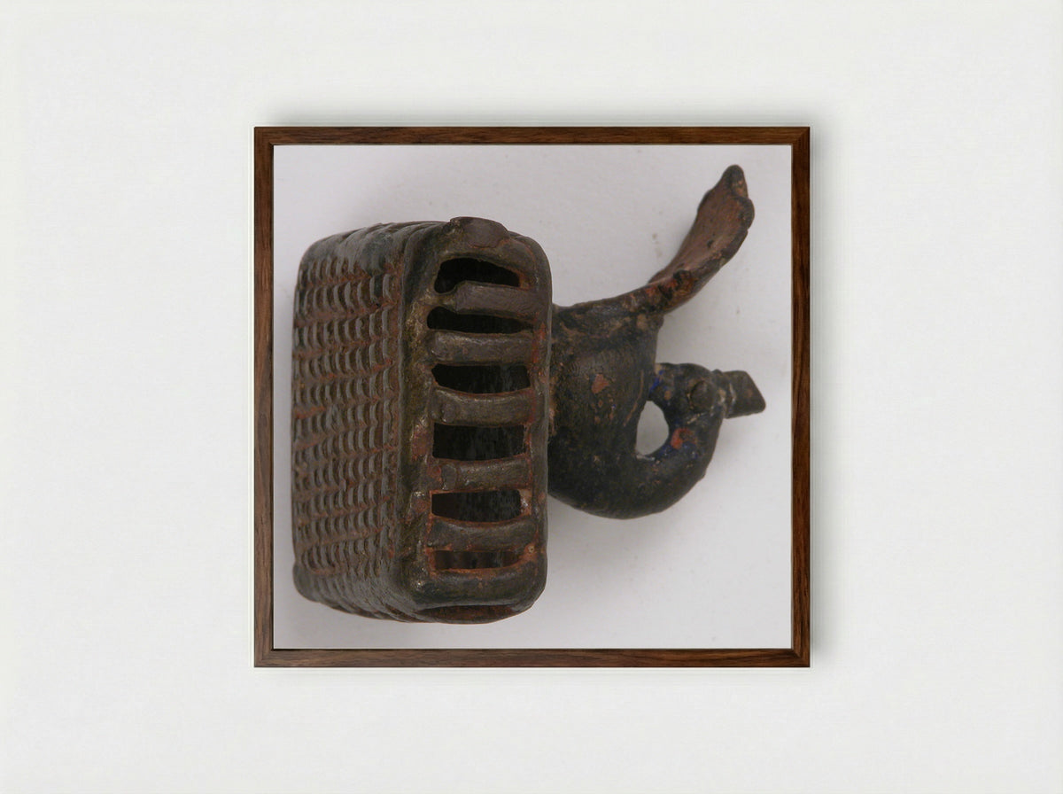 Untitled (Anthropomorphic Stone Figure) - Fine Art Print - Framed Print Dark Wood