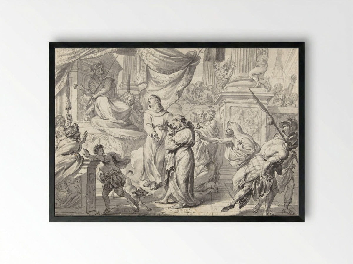 Scene from the Life of a Saint - Godfried Maes - Framed Print Black