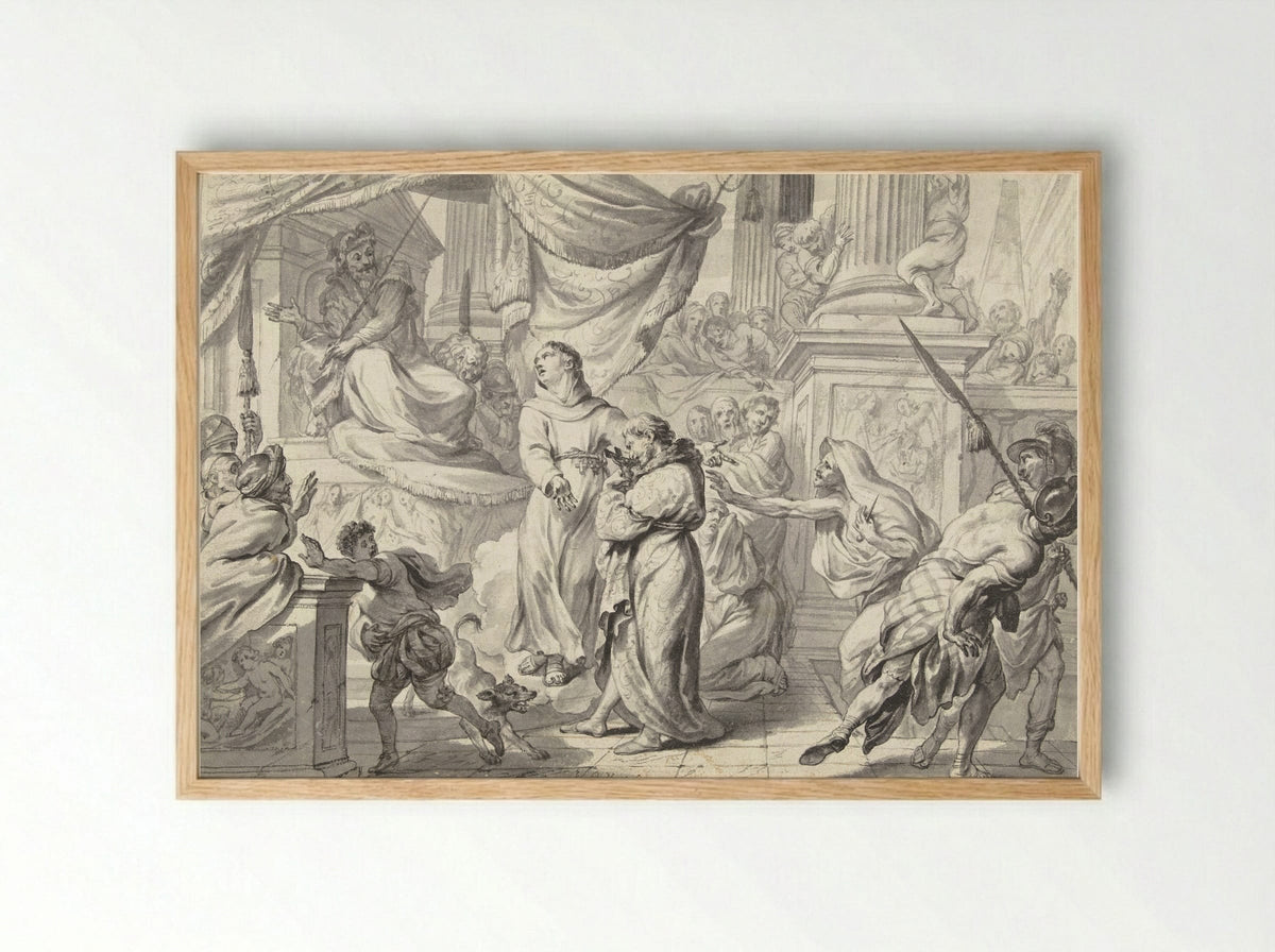 Scene from the Life of a Saint - Godfried Maes - Framed Print Wood
