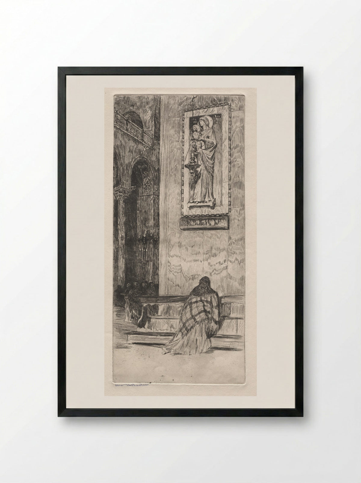 Etchings of Venice: St. Marks - Otto H. Bacher - Framed Print Black