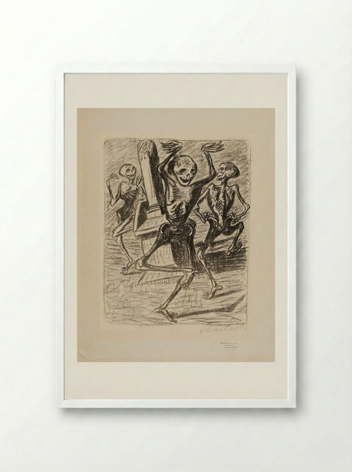 The Dance of the Dead 2: Three Dancing Skeletons - Ernst Barlach - Framed Print White