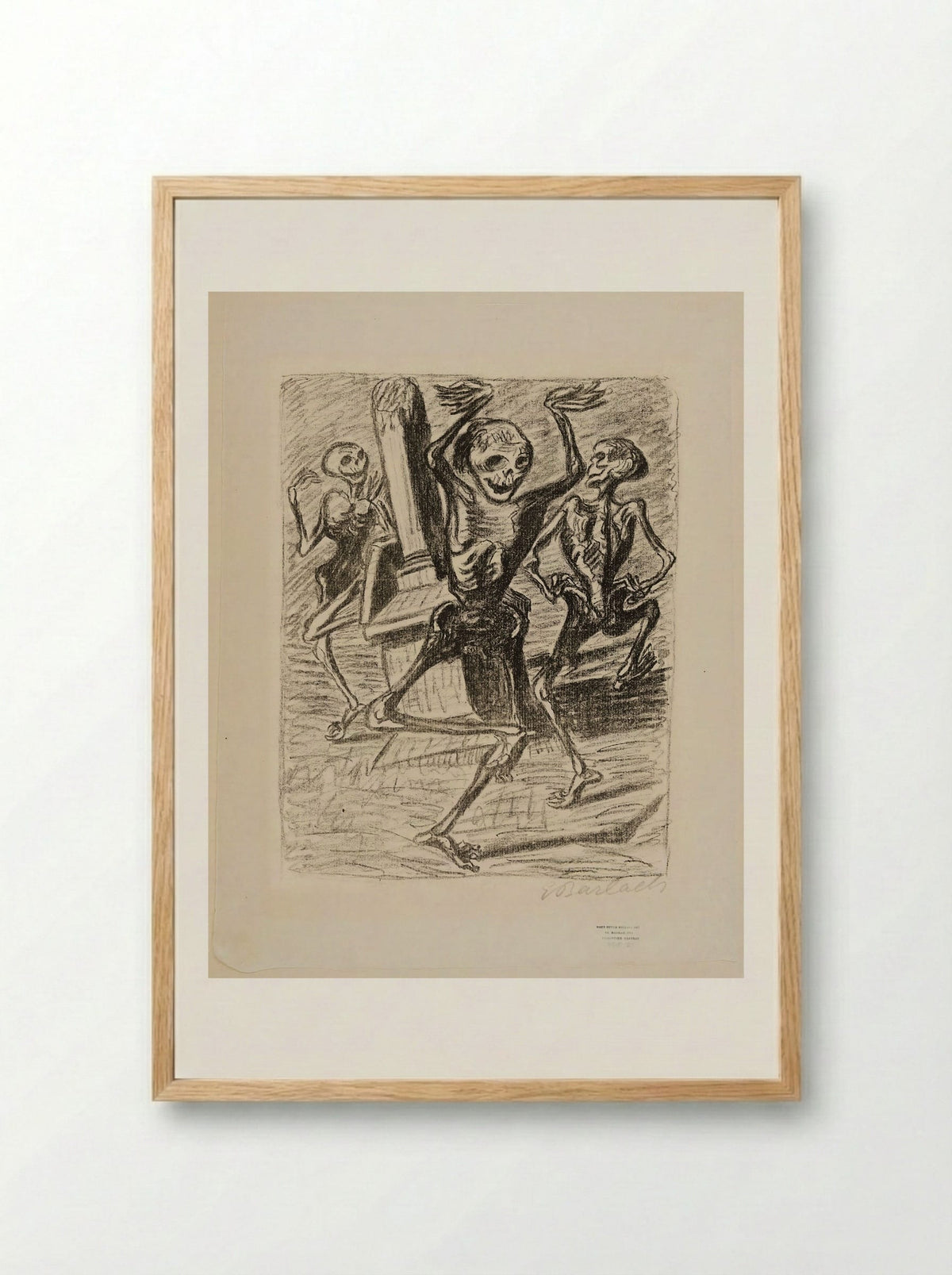 The Dance of the Dead 2: Three Dancing Skeletons - Ernst Barlach - Framed Print Wood