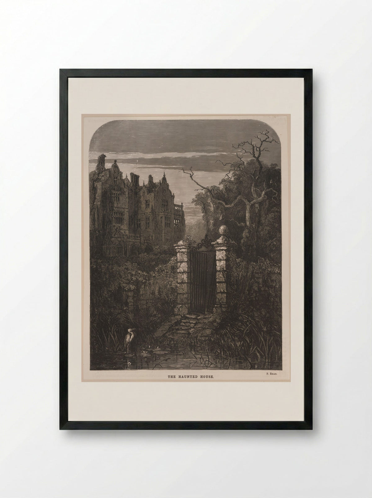 The Haunted House - William James Linton - Framed Print Black