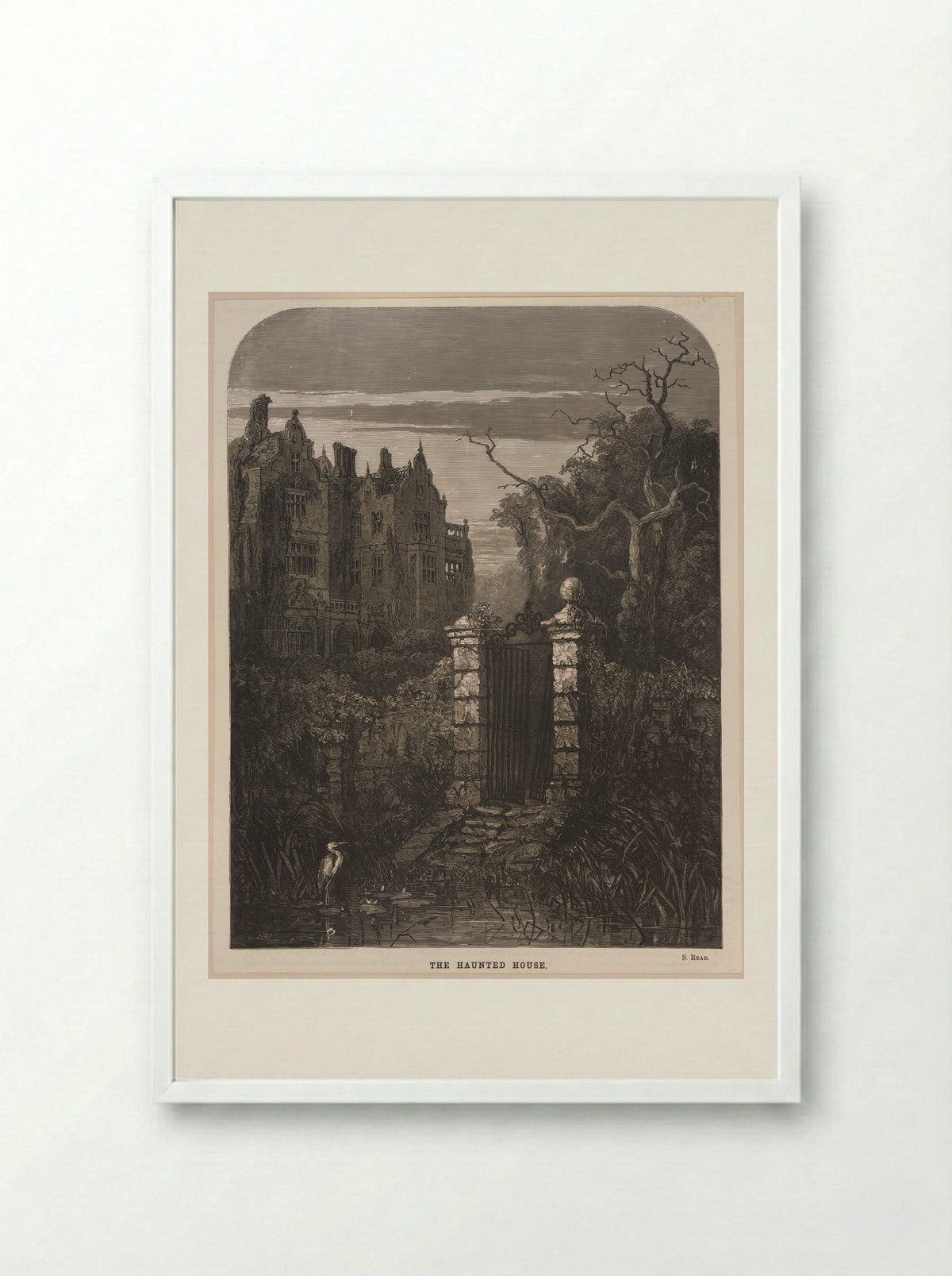 The Haunted House - William James Linton - Framed Print White