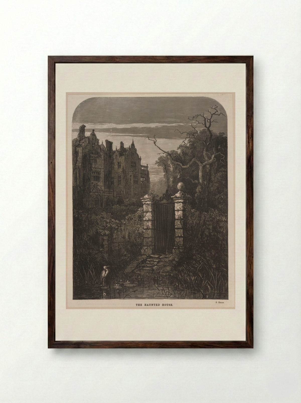 The Haunted House - William James Linton - Framed Print Dark Wood